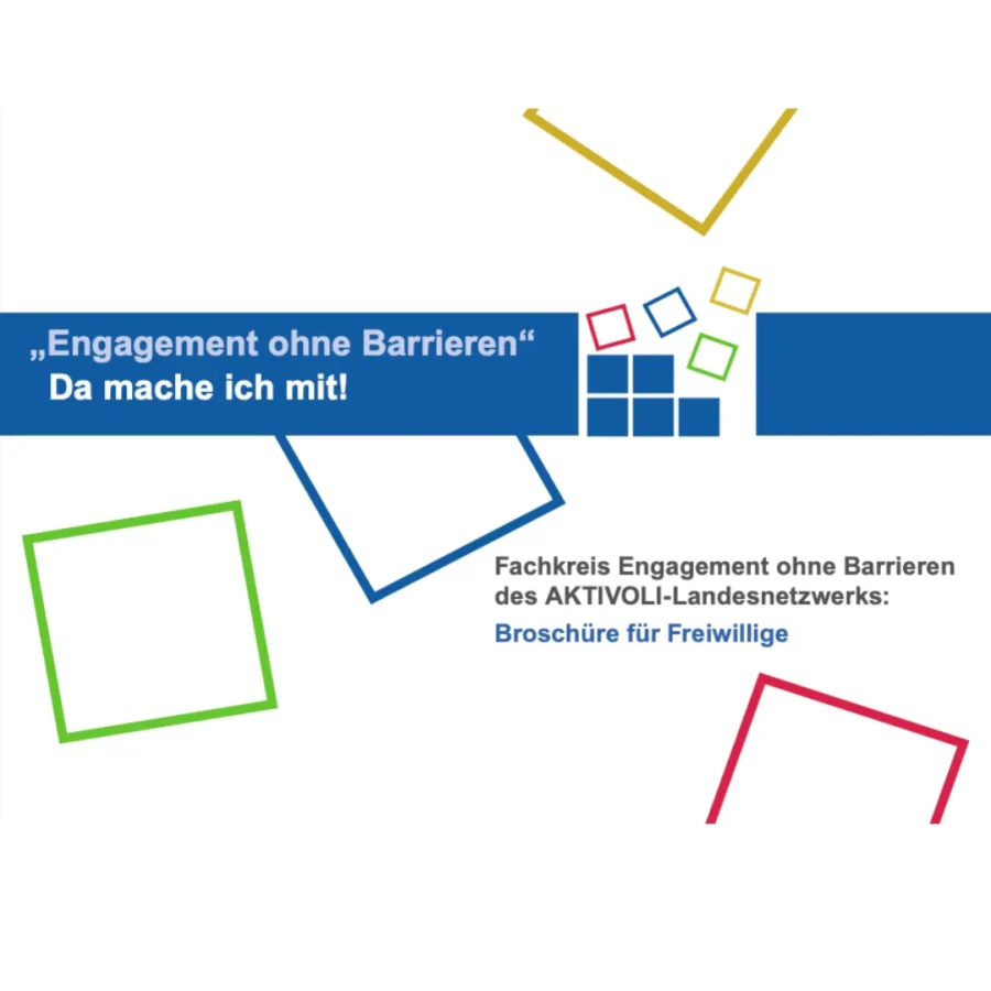 Bild zeigt die Titelseite der Broschüre "Engagement ohne Barrieren. Da mache ich mit!"