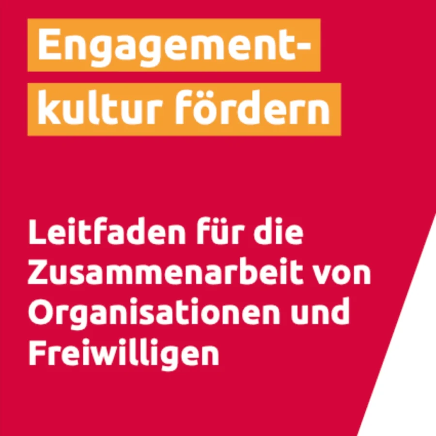 Bild zeigt einen kleinen Ausschnitt des Flyers "Engagementkultur fördern. Leitfaden für die Zusammenarbeit von Organisationen und Freiwilligen."