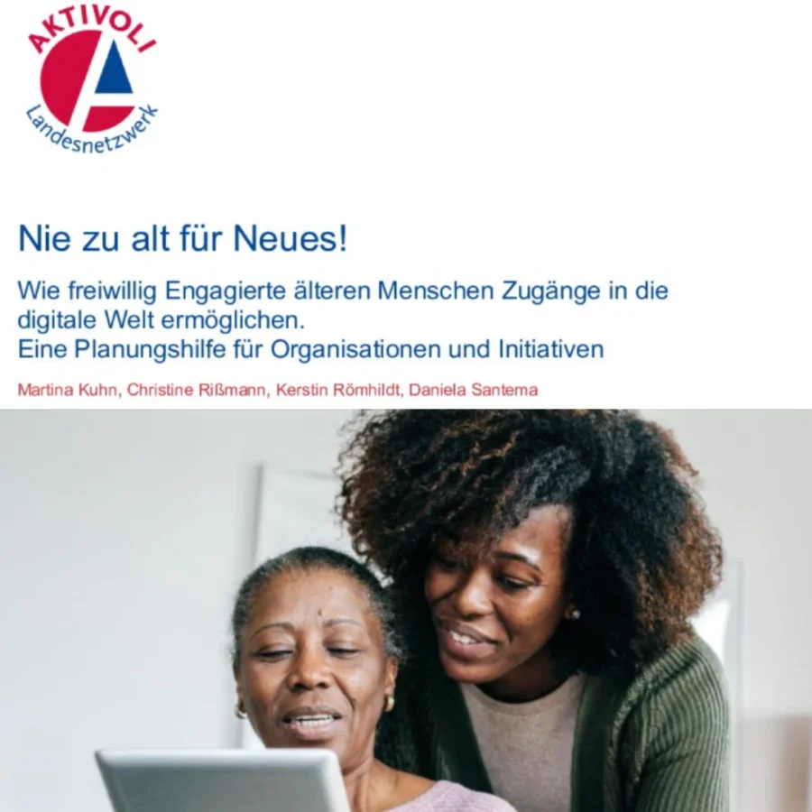 Bild zeigt die Titelseite der Broschüre des ALN "Nie zu alt für Neues!".