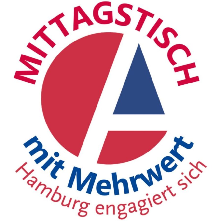 Logo des AKTIVOLI-Landesnetzwerks Hamburg mit abweichendem Text: Mittagstisch mit Mehrwert. Hamburg engagiert sich.
